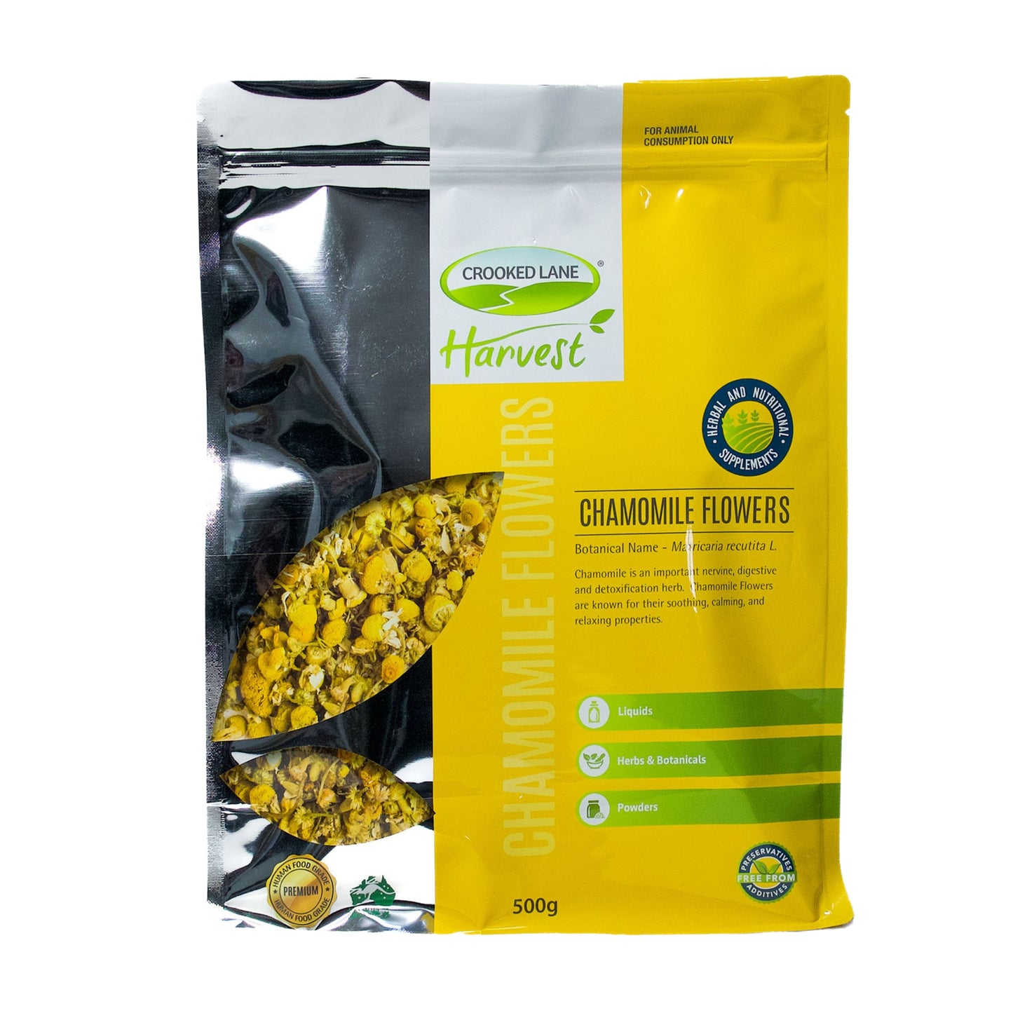 Crooked Lane Chamomile Flowers Horse & Dog Supplement