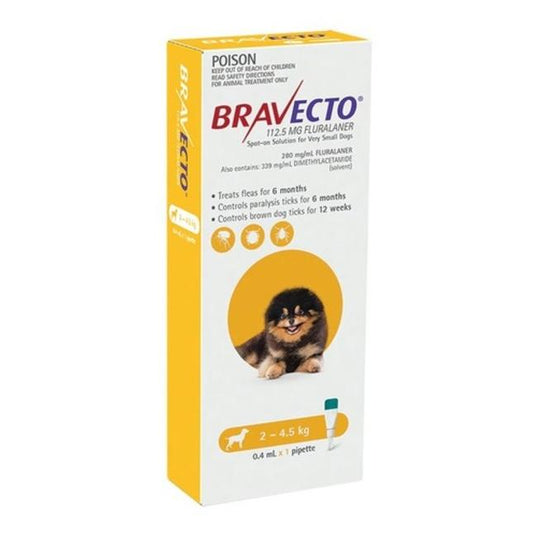 BRAVECTO Flea & Tick Spot-On Treatment <4.5 Dog