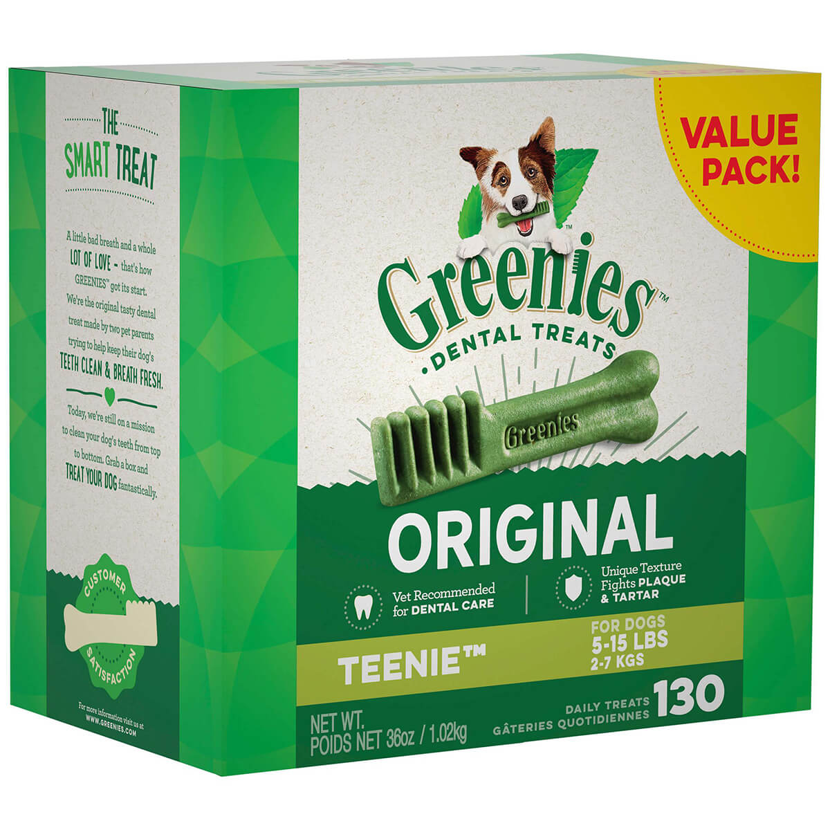 Greenies Original Teenie Dental Dog Treats 130 Value Pack 1.02Kg