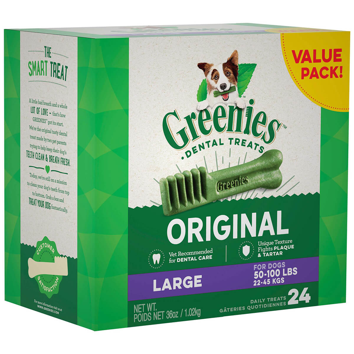 Greenies Original Large Dental Dog Treats 24 Value Pack 1.02Kg