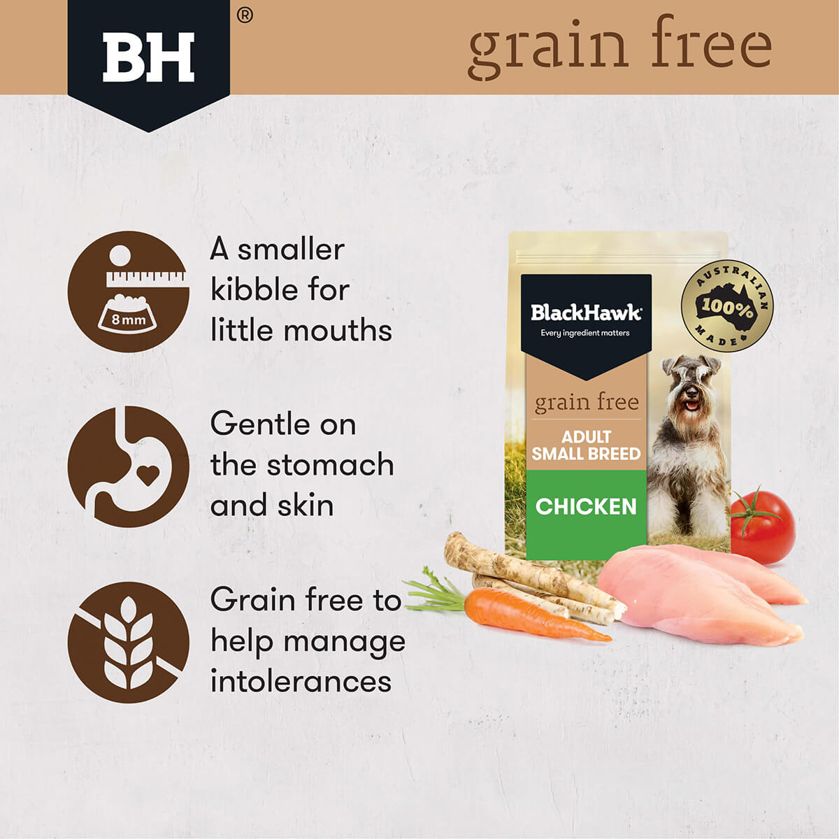 Black Hawk Grain Free Small Breed Adult Chicken Dry Dog Food