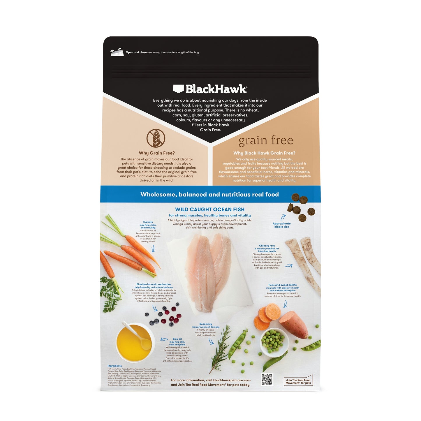 Black Hawk Grain Free Wild Caught Ocean Fish Puppy Dry Dog Food