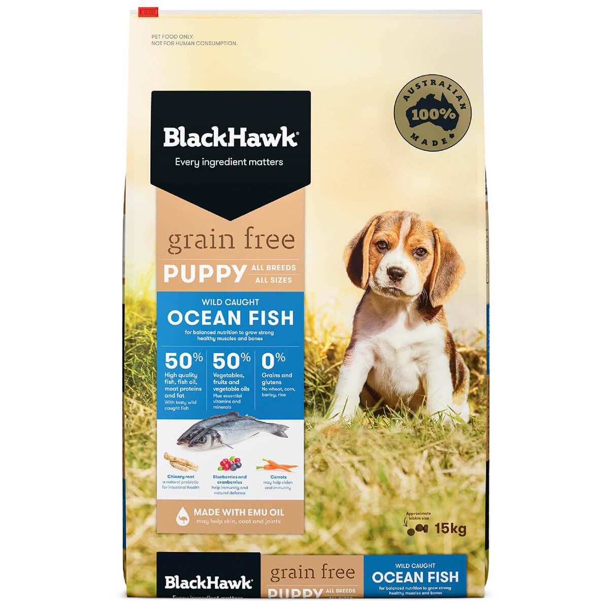 Black Hawk Grain Free Wild Caught Ocean Fish Dry Puppy Food