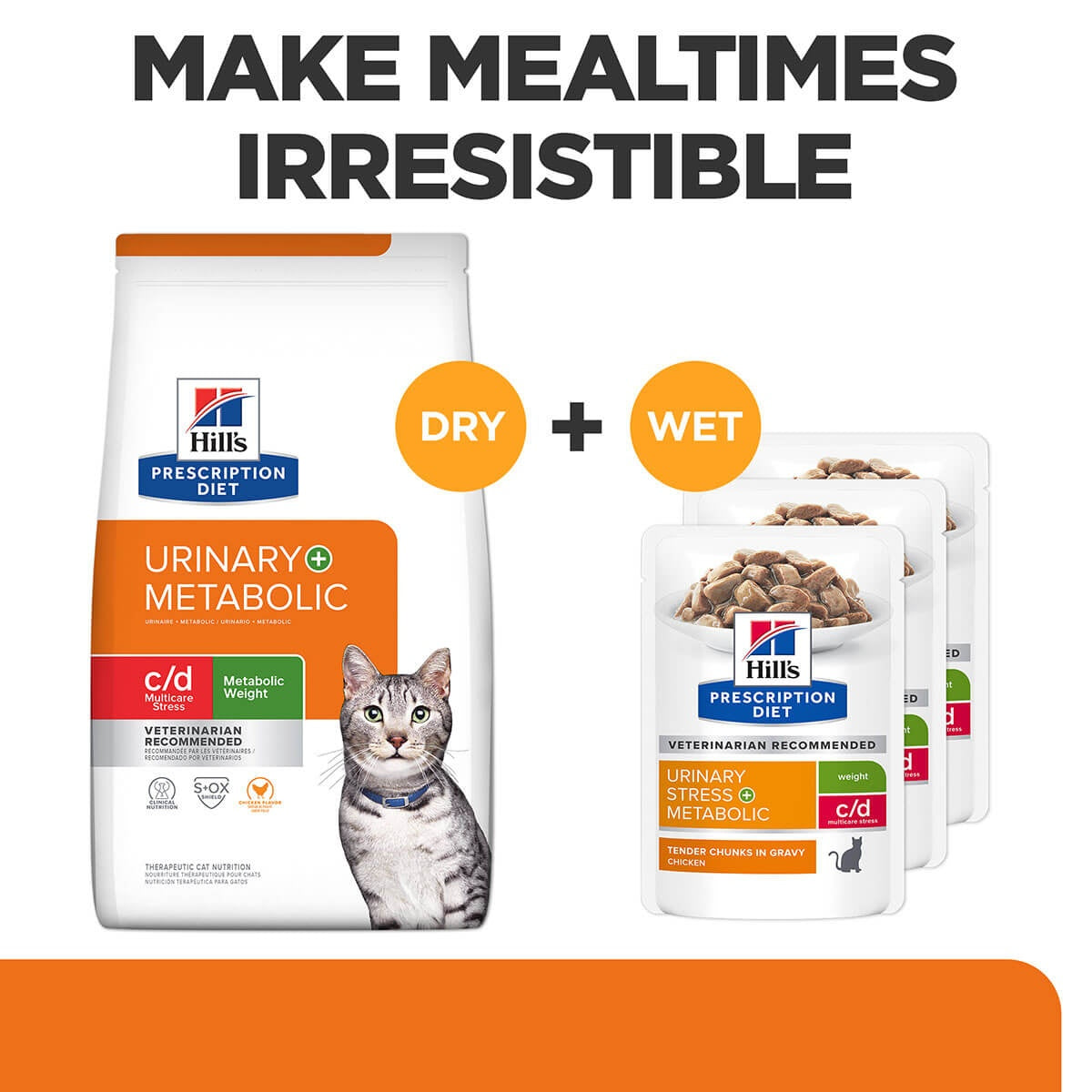 Hill's Prescription Diet C/D Stress Urinary & Metabolic Weight Care Dry Cat Food