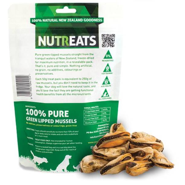 Nutreats Green Lipped Mussel Dog Treats 50G