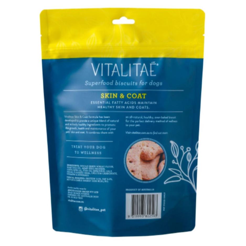 Vitalitae Skin & Coat Biscuit Dog Treats 350g