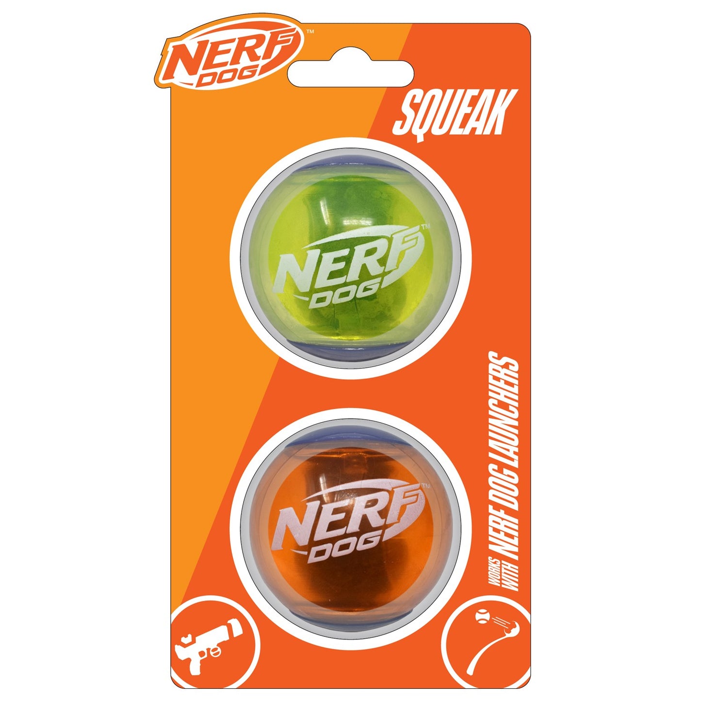 Nerf TPR Squeak Tennis Ball Dog Toy 2pk