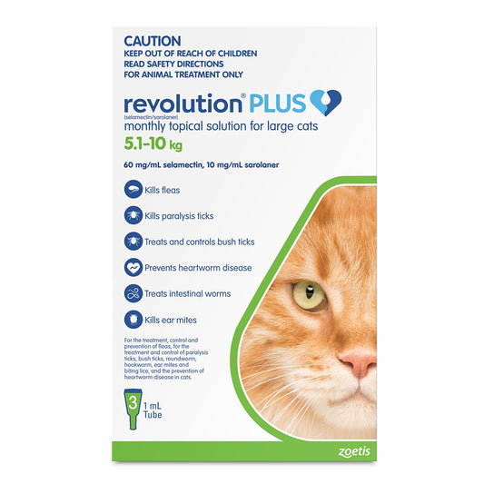 Revolution Plus Flea & Tick Treatment 5-10kg Cat