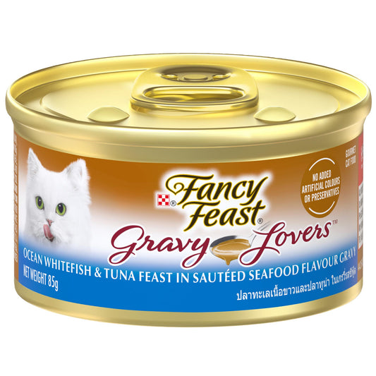 Fancy Feast Gravy Lovers Ocean Whitefish & Tuna Feast Wet Cat Food 85g