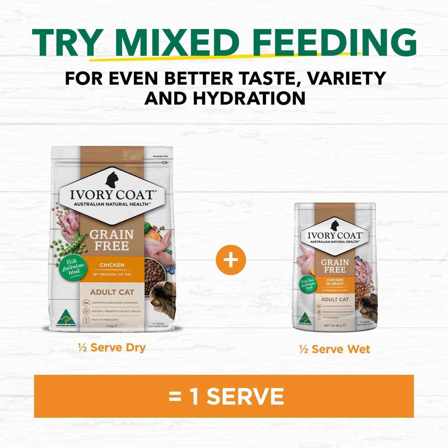 Ivory Coat Grain Free Adult Wet Cat Food Chicken in Gravy 85g