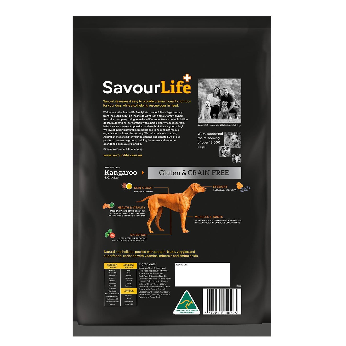 Savourlife Grain Free Australian Kangaroo & Chicken Dry Dog Food