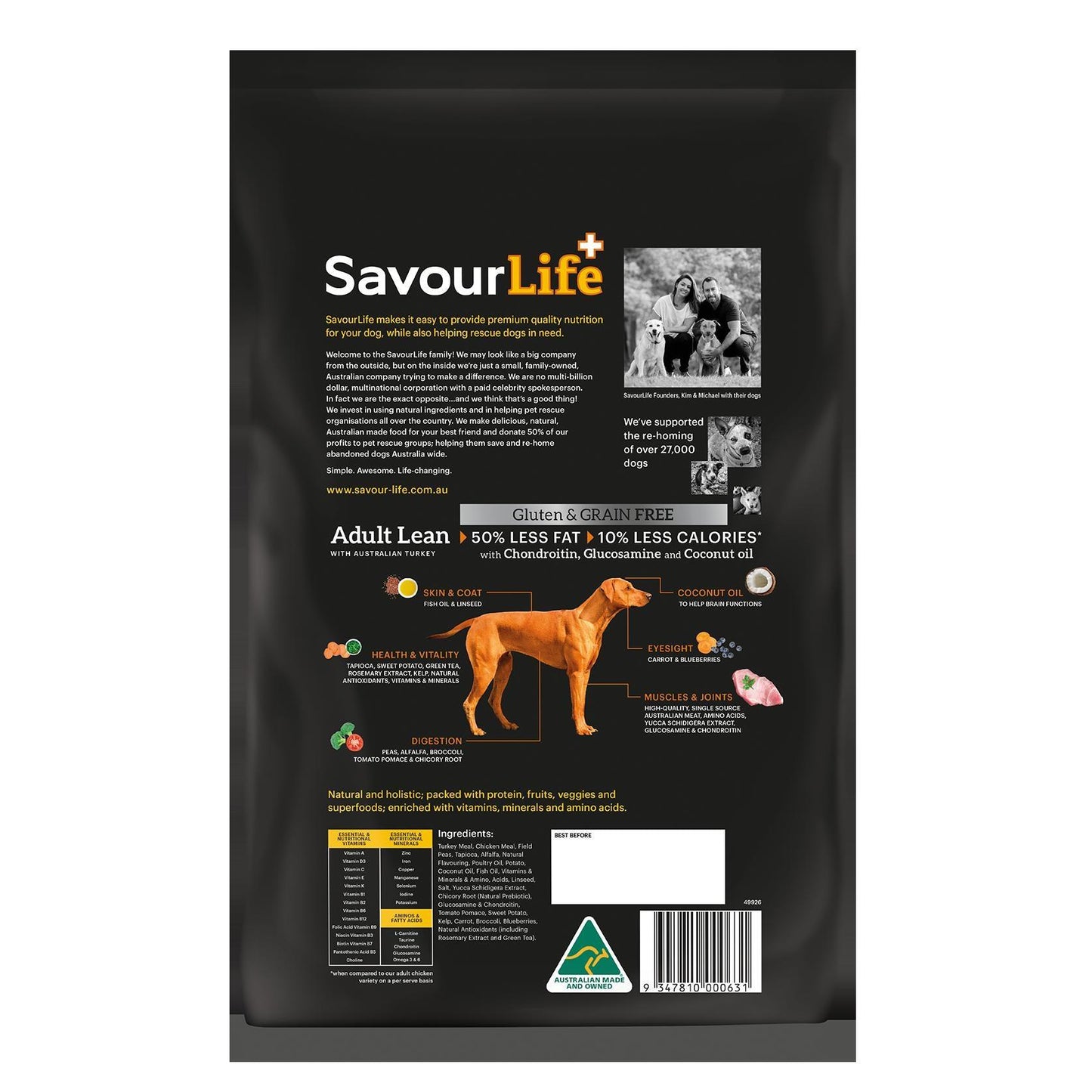 Savourlife Grain Free Adult Std Turkey Lean Dry Dog Food