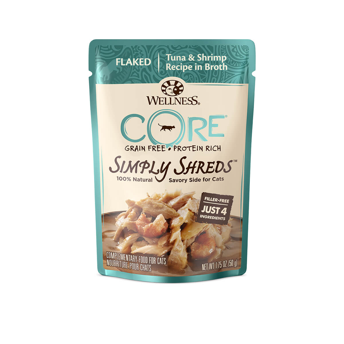 Wellness Core Simply Shreds Tuna & Shrimp Wet Cat Food 50G