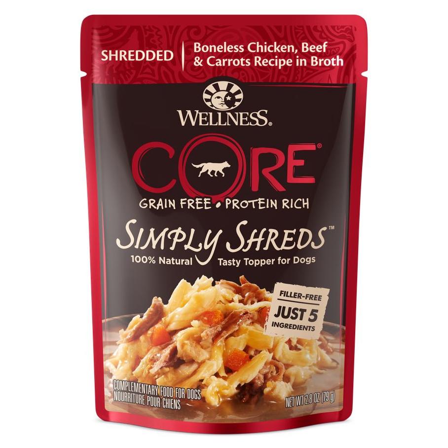 Wellness Core Simply Shreds Chicken, Beef & Carrots Wet Dog Food 79g