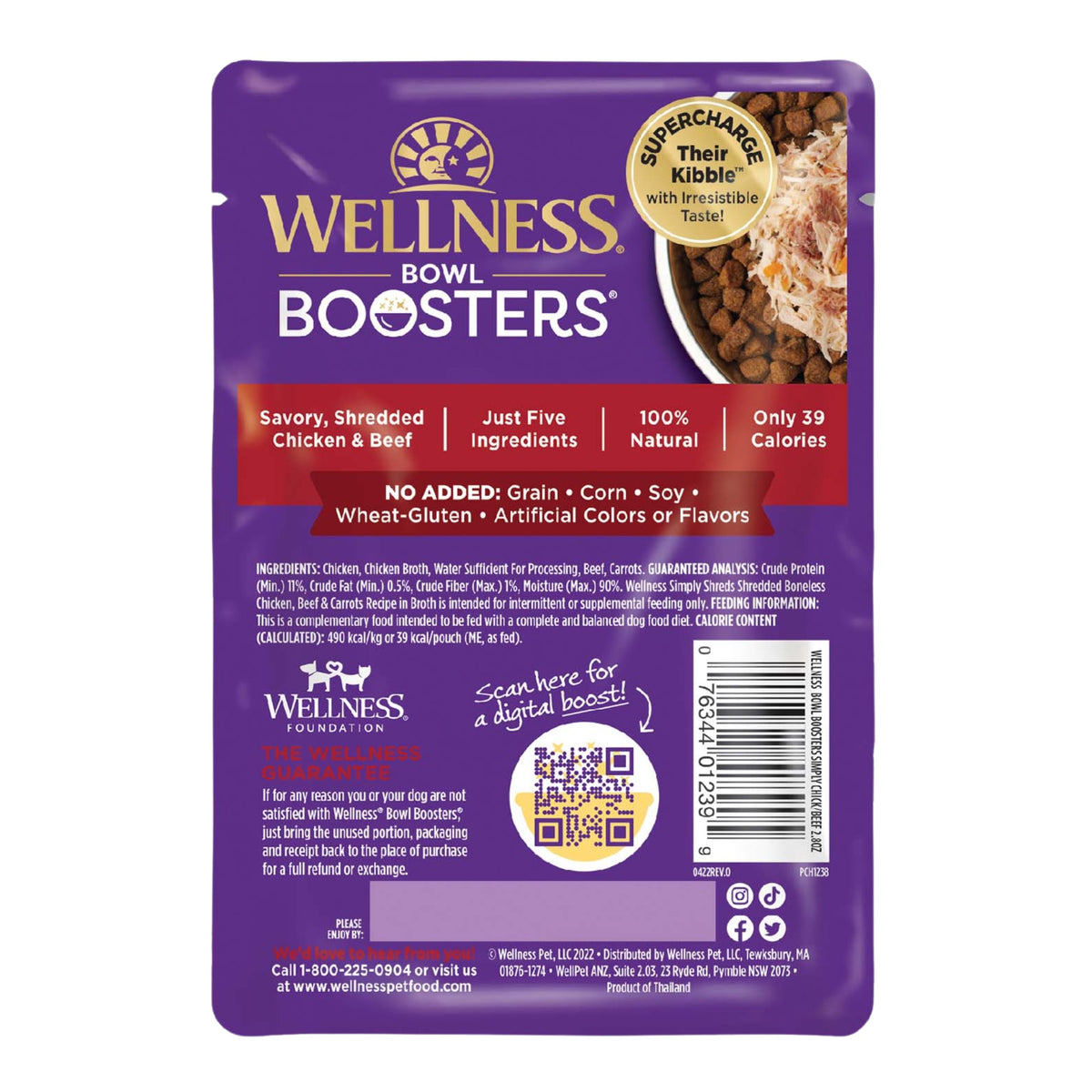 Wellness Core Simply Shreds Chicken, Beef & Carrots Wet Dog Food