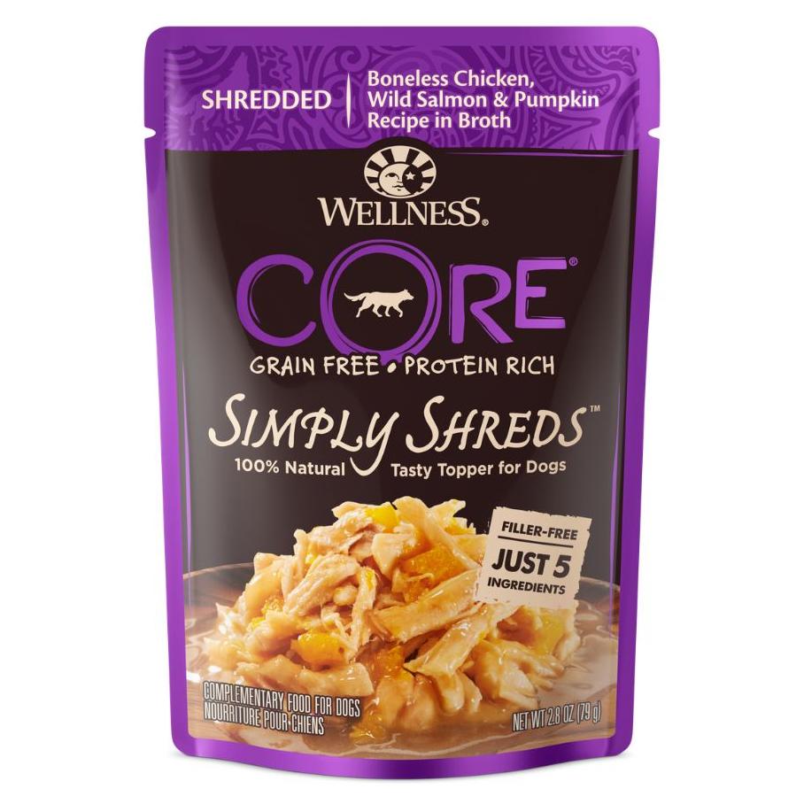 Wellness Core Simply Shreds Chicken, Salmon & Pumpkin Wet Dog Food 79g