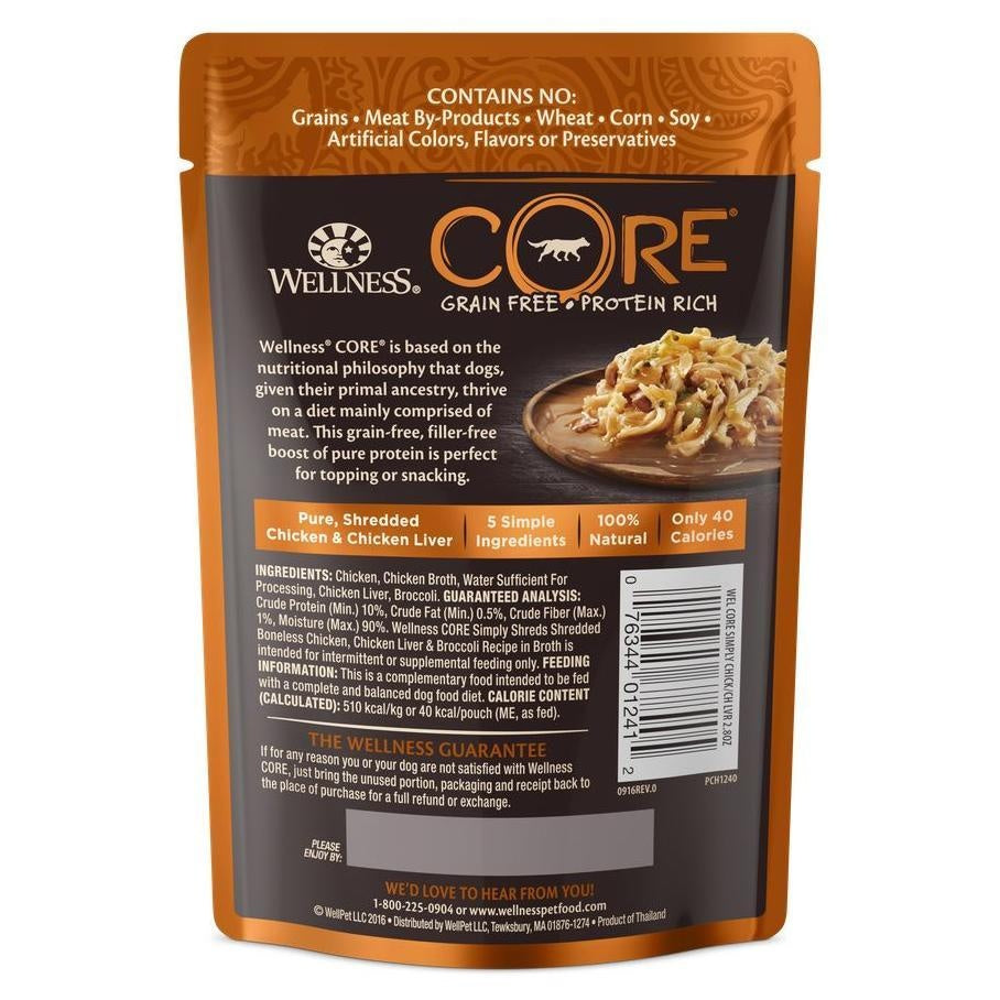 Wellness Core Simply Shreds Chicken Liver & Broccoli Wet Dog Food