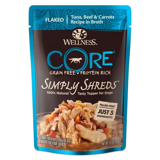 Wellness Core Simply Shreds Tuna, Beef & Carrots Wet Dog Food 79g