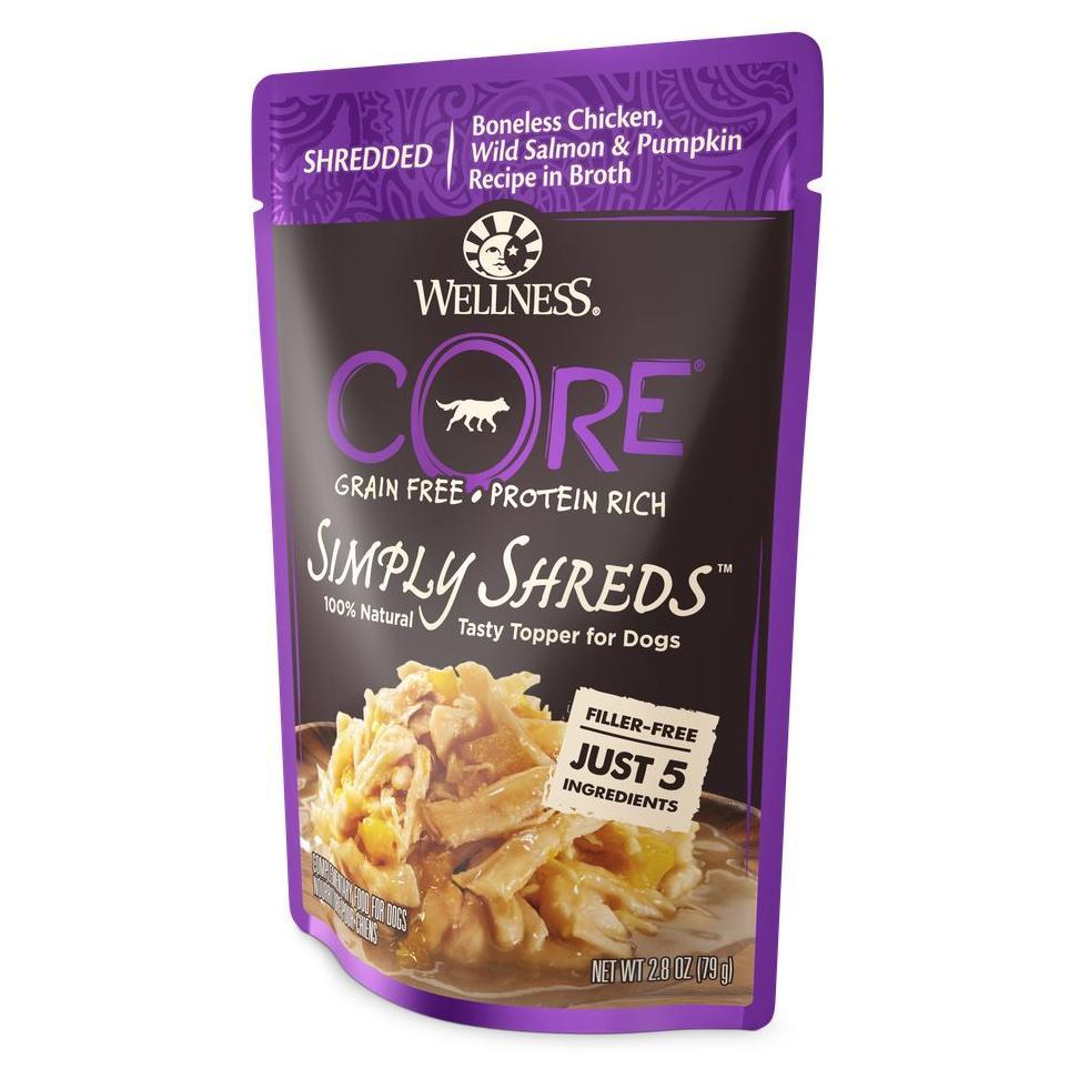 Wellness Core Simply Shreds Chicken, Salmon & Pumpkin Wet Dog Food 79g