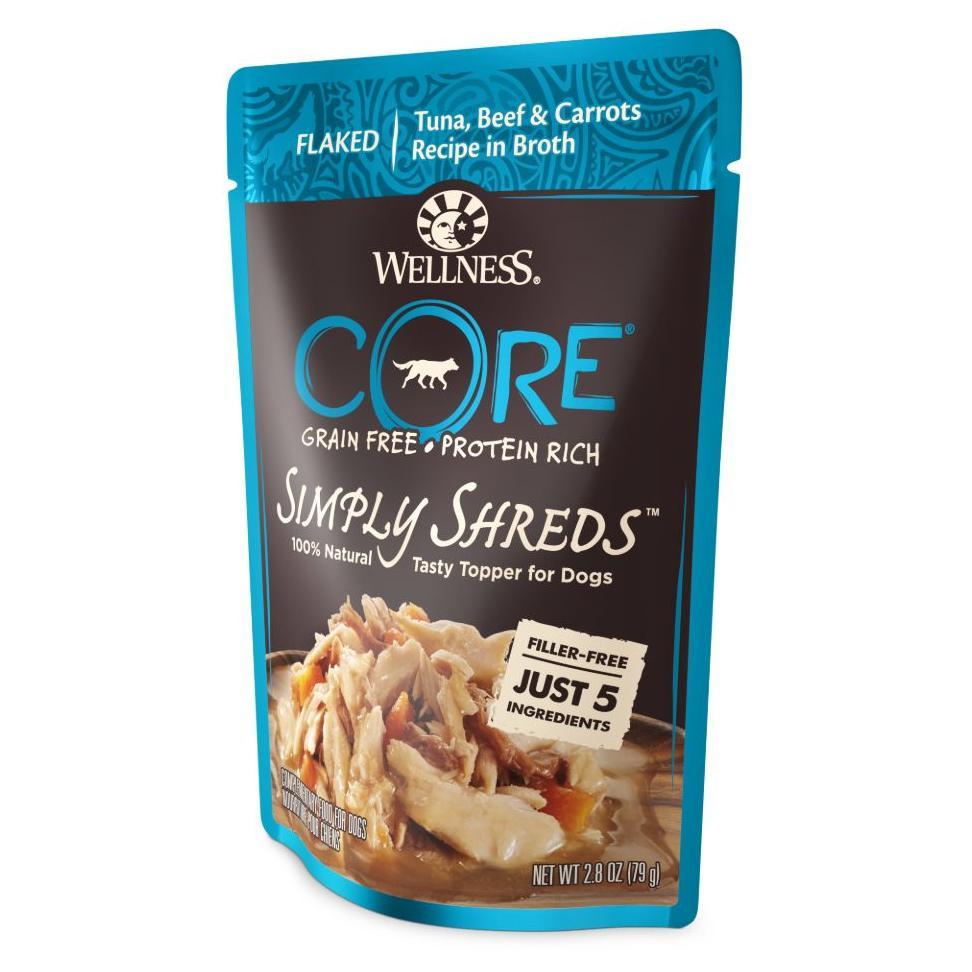 Wellness Core Simply Shreds Tuna, Beef & Carrots Wet Dog Food 79g