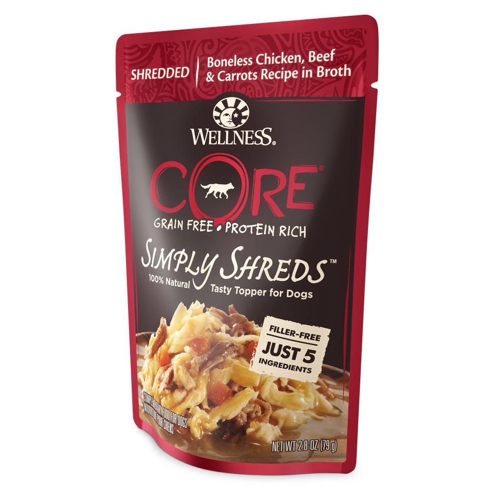 Wellness Core Simply Shreds Tuna, Beef & Carrots Wet Dog Food 79g