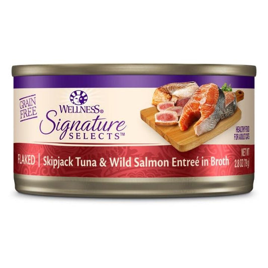Wellness Core Signature Selects Flaked Skipjack Tuna & Wild Salmon Entrée in Broth Wet Cat Food