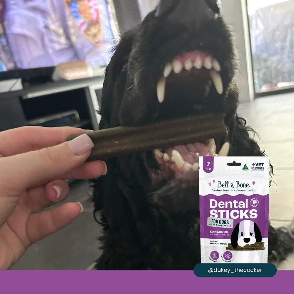 Bell & Bone Medium Breed Kangaroo Dental Sticks Dog Treats