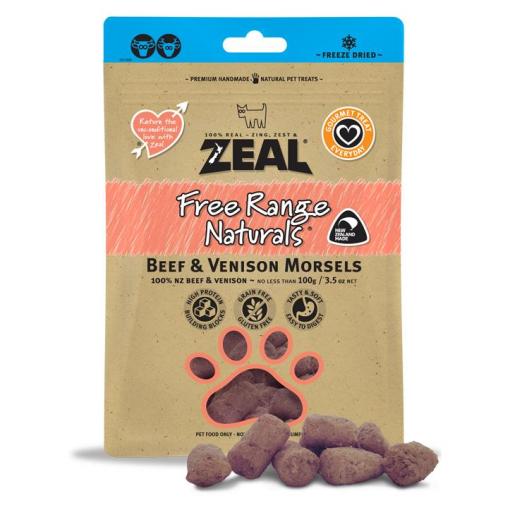 Zeal Beef & Venison Morsels Dog Treats 100g