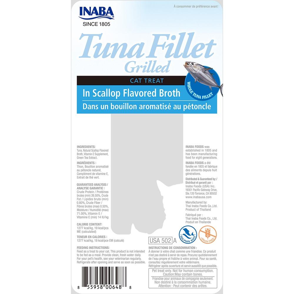 Inaba Grilled Tuna Fillet In Scallop Flavoured Broth Cat Treats 15g