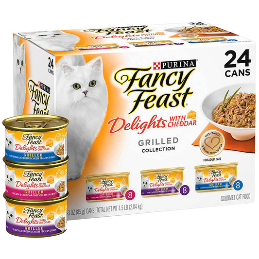 Fancy Feast Delights with Cheddar Grilled Variety Pack Wet Cat Food