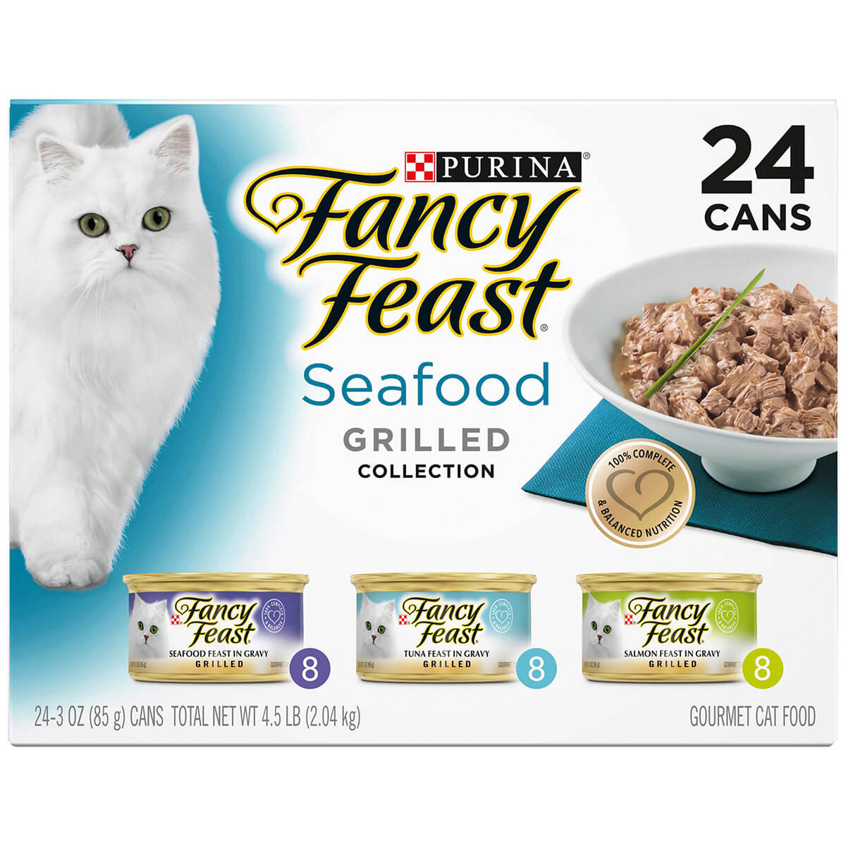 Fancy Feast Seafood Grilled Wet Cat Food 24x85g