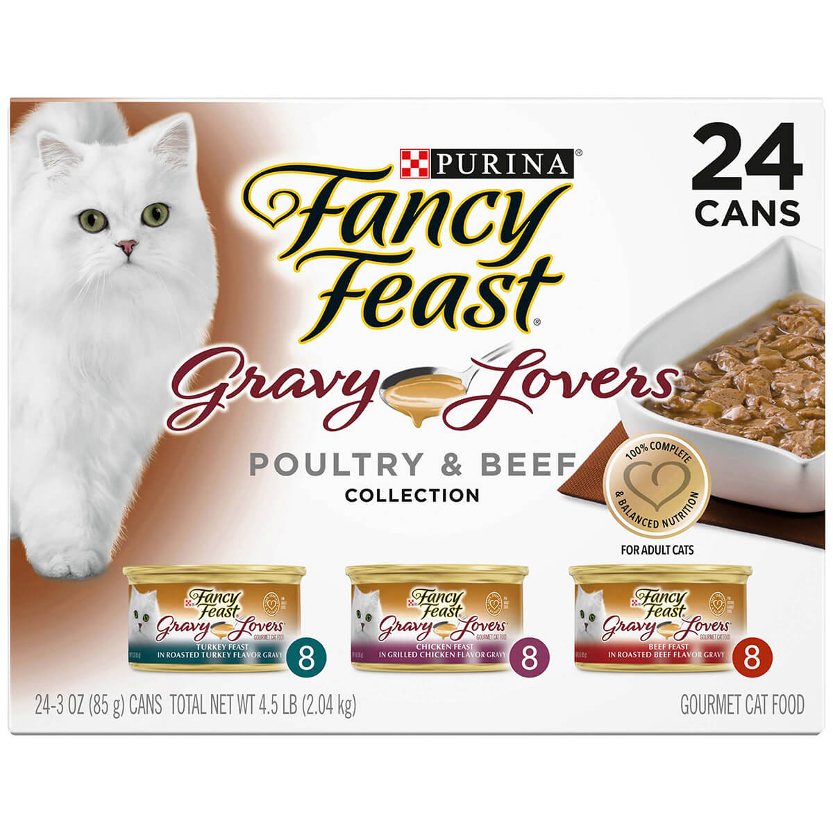 Fancy Feast Gravy Lovers Poultry & Beef Wet Cat Food 24x85g