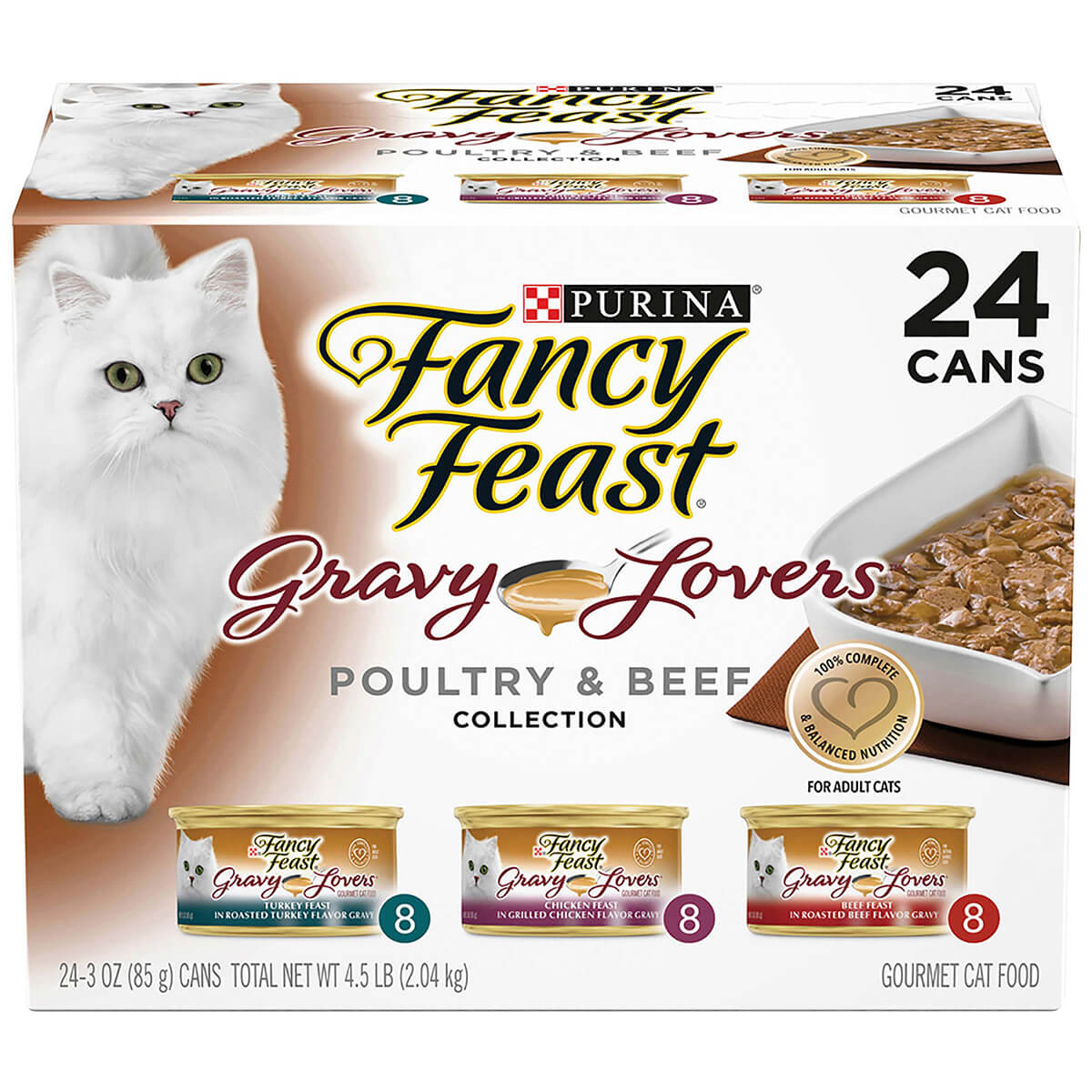 Fancy Feast Gravy Lovers Poultry & Beef Wet Cat Food 24x85g