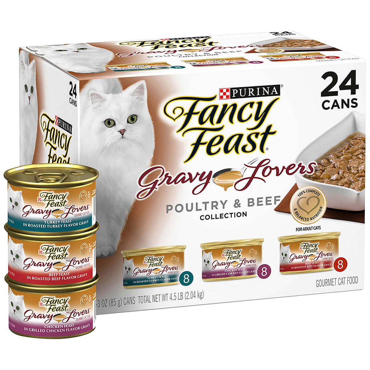 Fancy Feast Gravy Lovers Poultry & Beef Wet Cat Food 24x85g