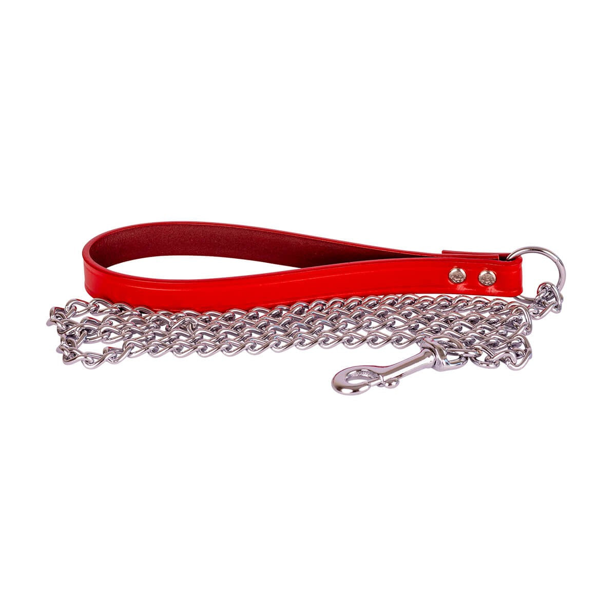 Beau Pets Chain Lead Leather Handle 2.5mmx120cm