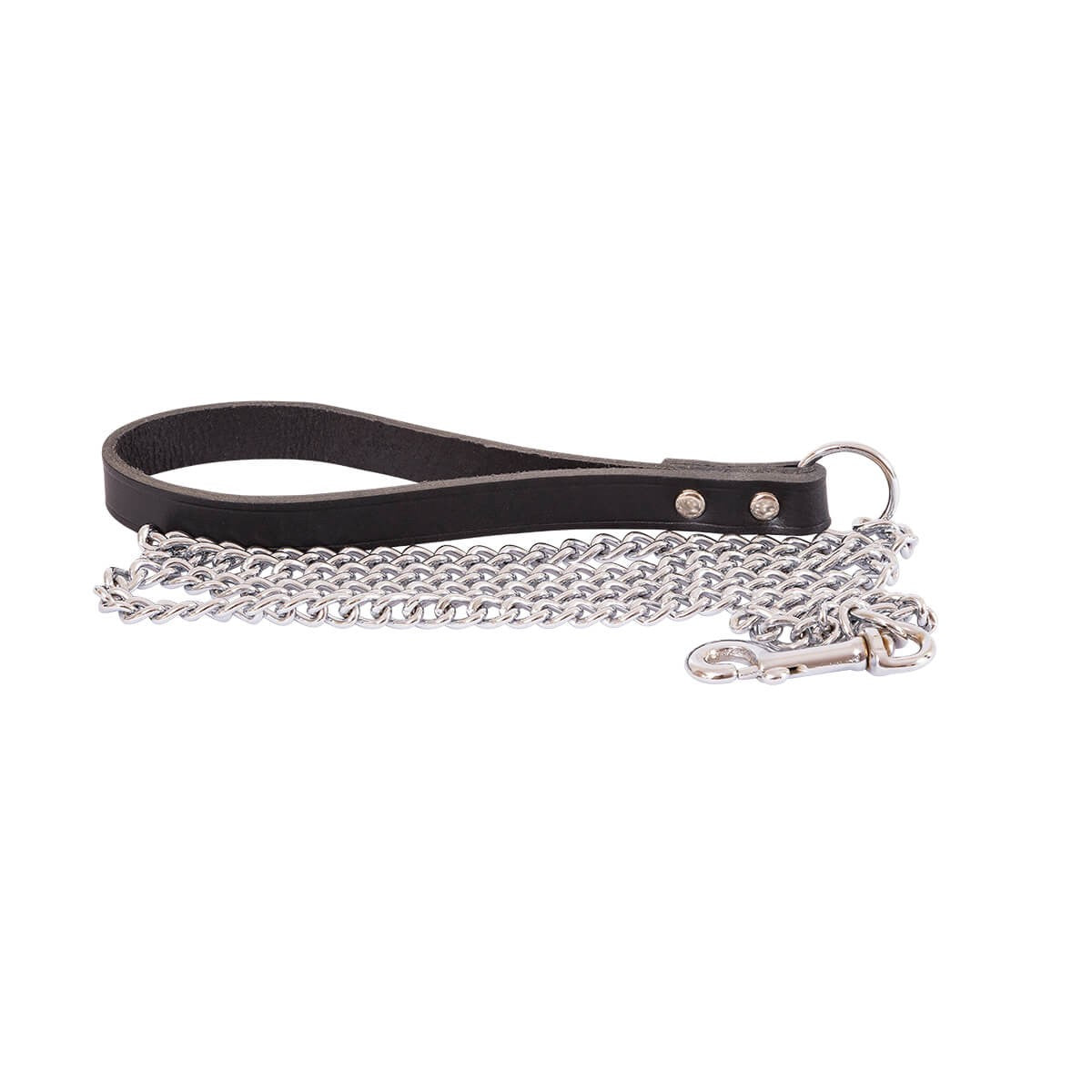 Beau Pets Chain Lead Leather Handle 2.5mmx120cm