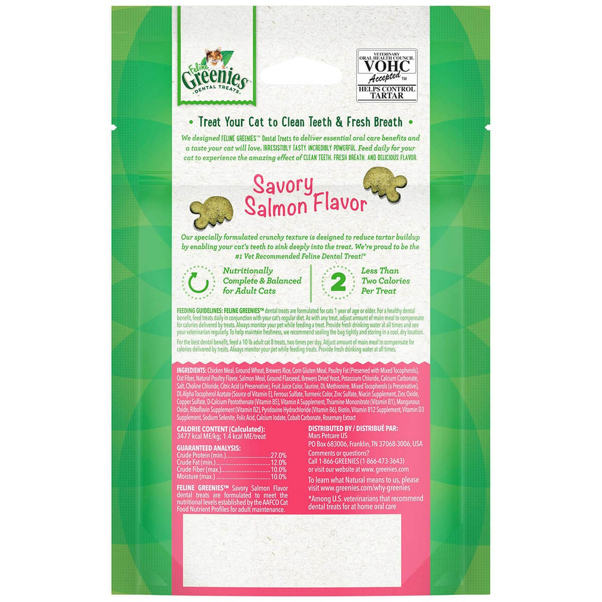 Greenies Savory Salmon Feline Dental Cat Treats