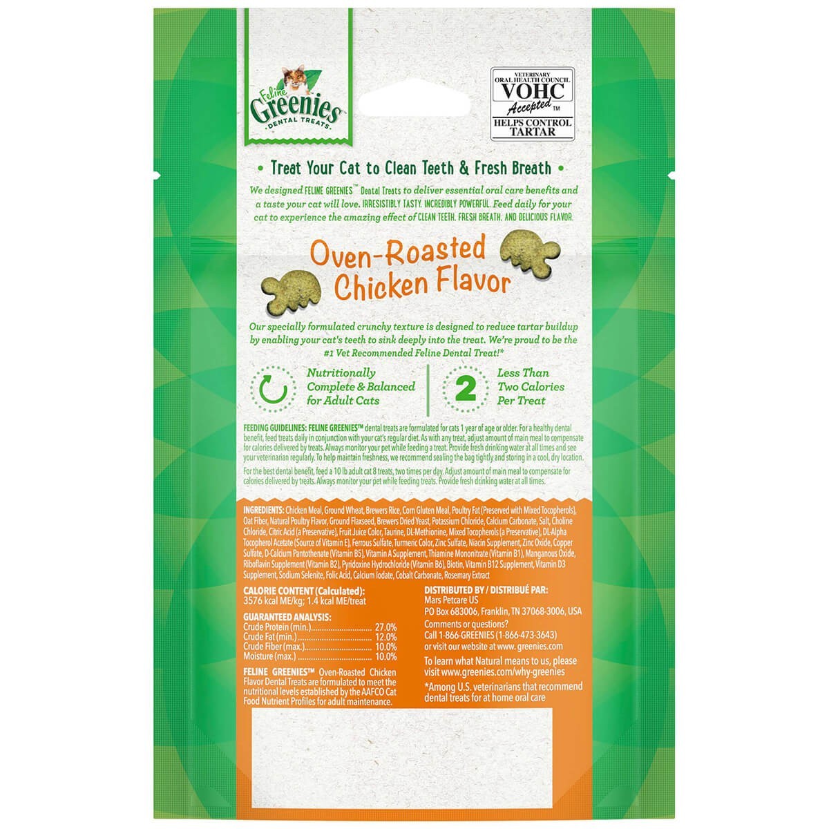 Greenies Oven Roasted Chicken Feline Dental Cat Treats
