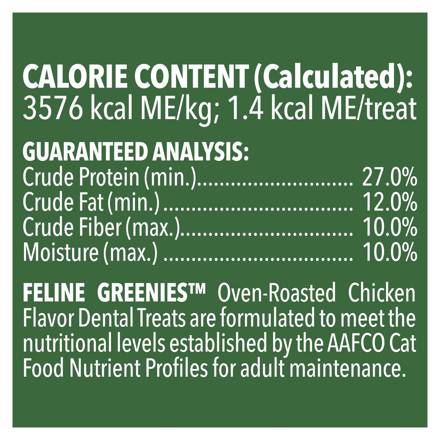 Greenies Oven Roasted Chicken Feline Dental Cat Treats