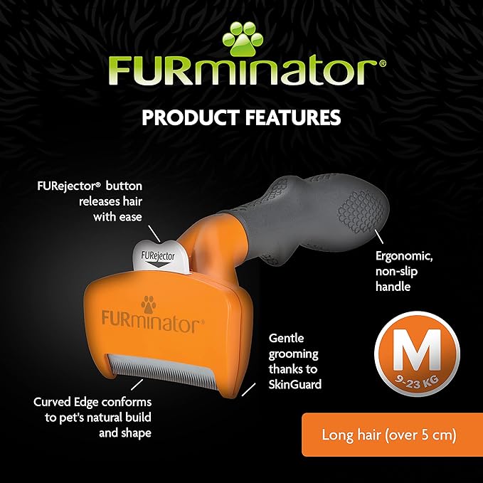 FURminator Long Hair deShedding Tool for Dogs