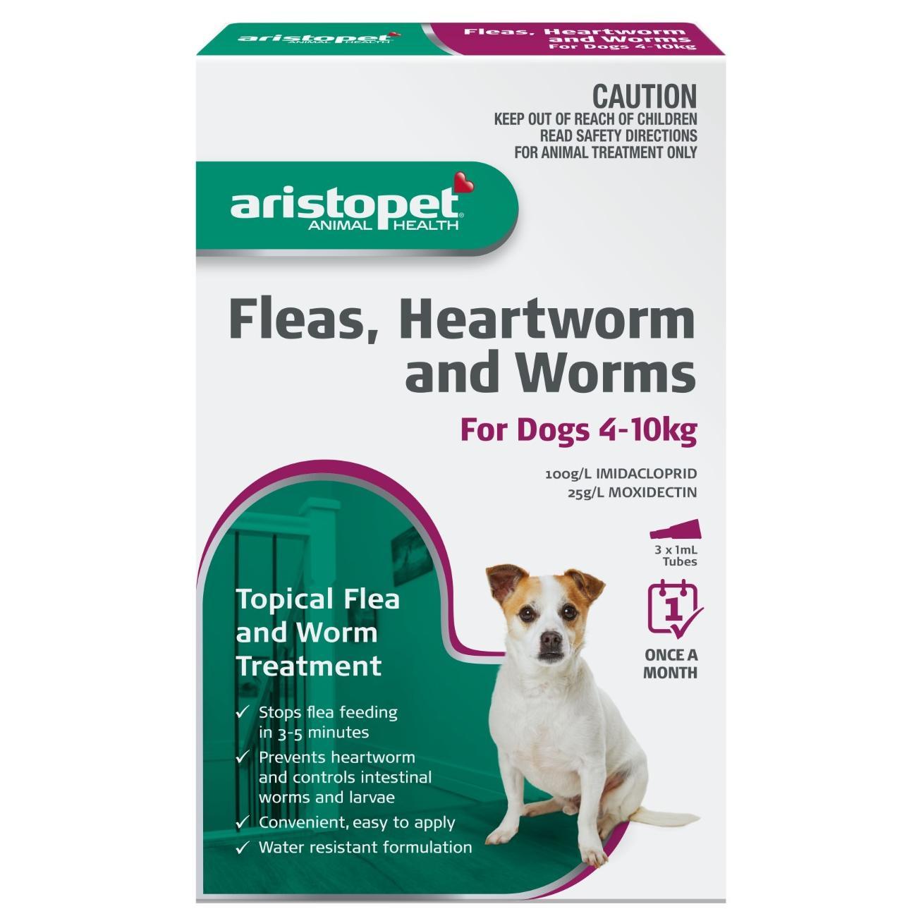 Aristopet Animal Health Fleas, Heartworm And Worms For Dogs 4-10Kg