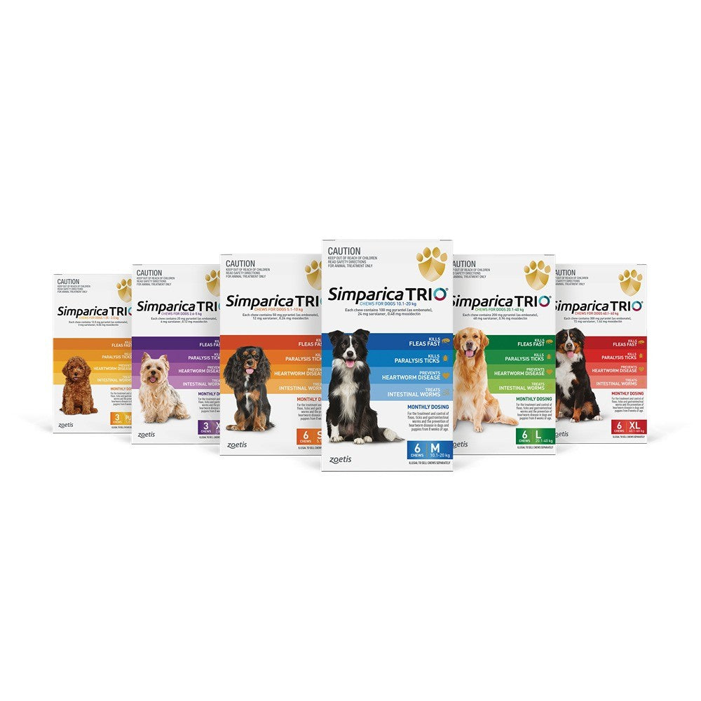 Simparica TRIO Orange Flea, Tick & Worm Chews 5.1-10kg