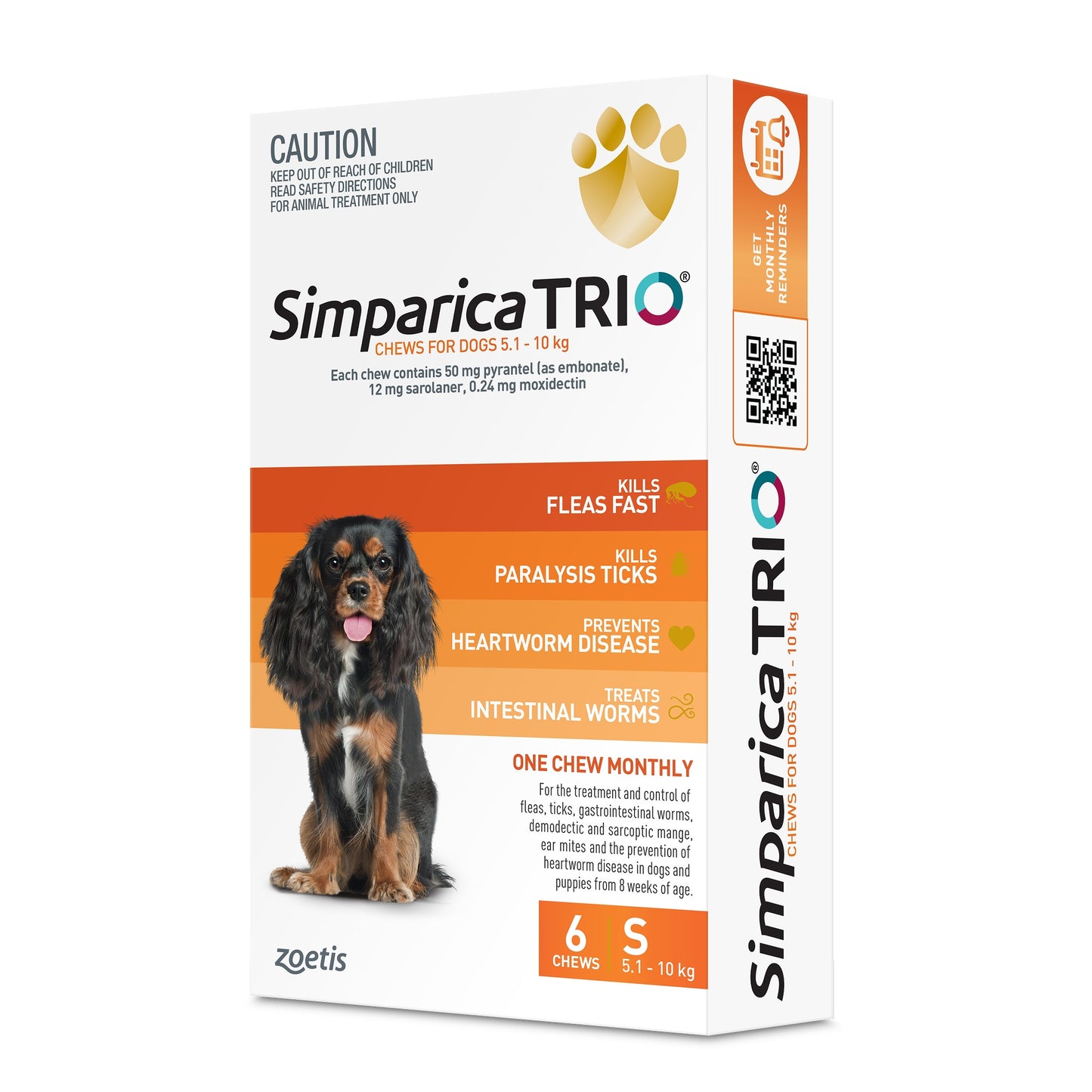 Simparica Trio Small Breed 5.1-10kg Flea, Tick & Worm Dog Chews