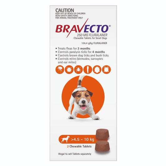 BRAVECTO Flea & Tick Chew Treatment 4.5-10Kg Dog