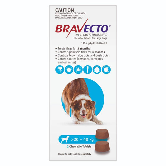 BRAVECTO Flea & Tick Chew Treatment 20-40Kg Dog