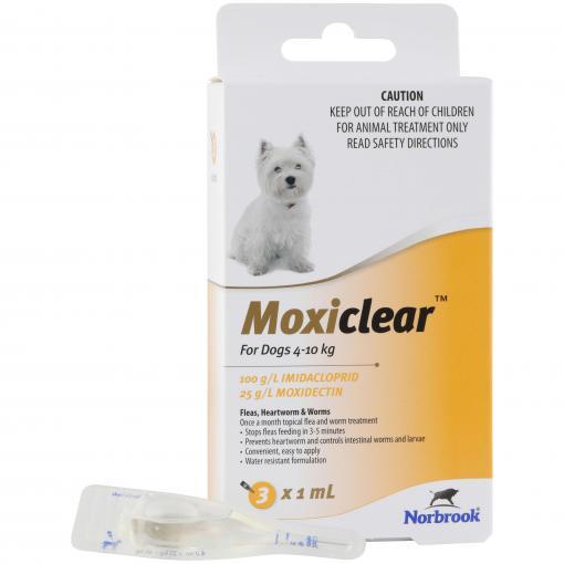 Moxiclear Flea & Worming Spot Treatment 4-10kg Dog