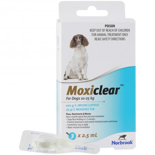 Moxiclear Flea & Worming Spot Treatment 10-25kg Dog