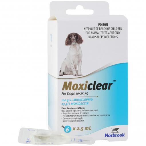 Moxiclear Flea & Worming Spot Treatment 10-25kg Dog