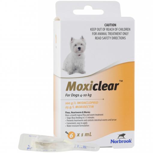 Moxiclear Flea & Worming Spot Treatment 4-10kg Dog