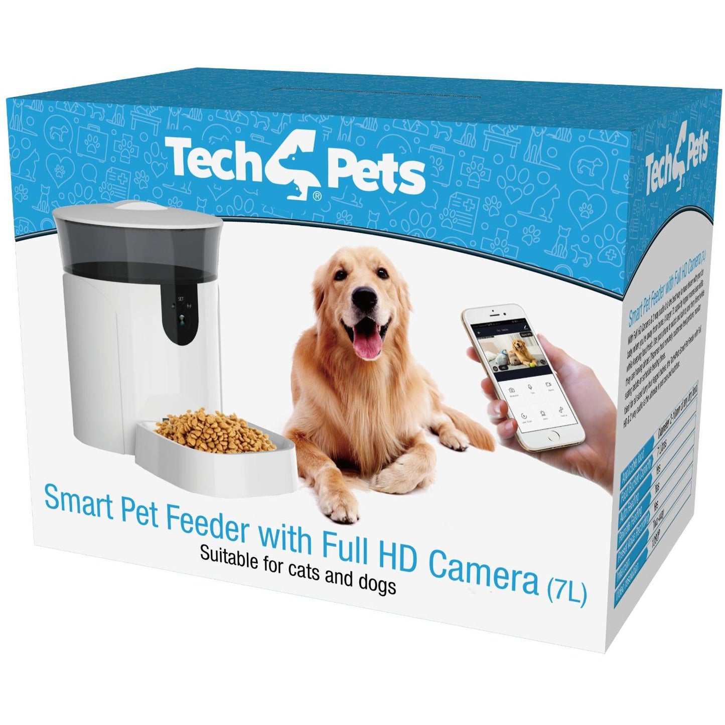 Tech 4 Pets Smart Pet Feeder with Camera 7L